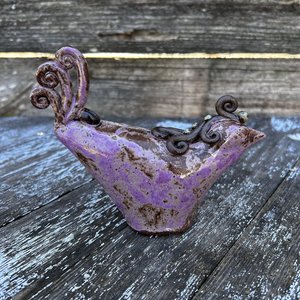 Bird Sculpture - Lavender Fields/Blue Skyline/Oxide Wash