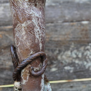 Tall Slender Vase - Cocoa Creme/Ocean Dreams