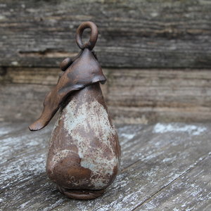 Mini Bird House - Cocoa Creme with oxide wash