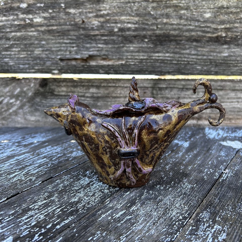 Bird Sculpture - Faded Sunflower/Lavender Fields