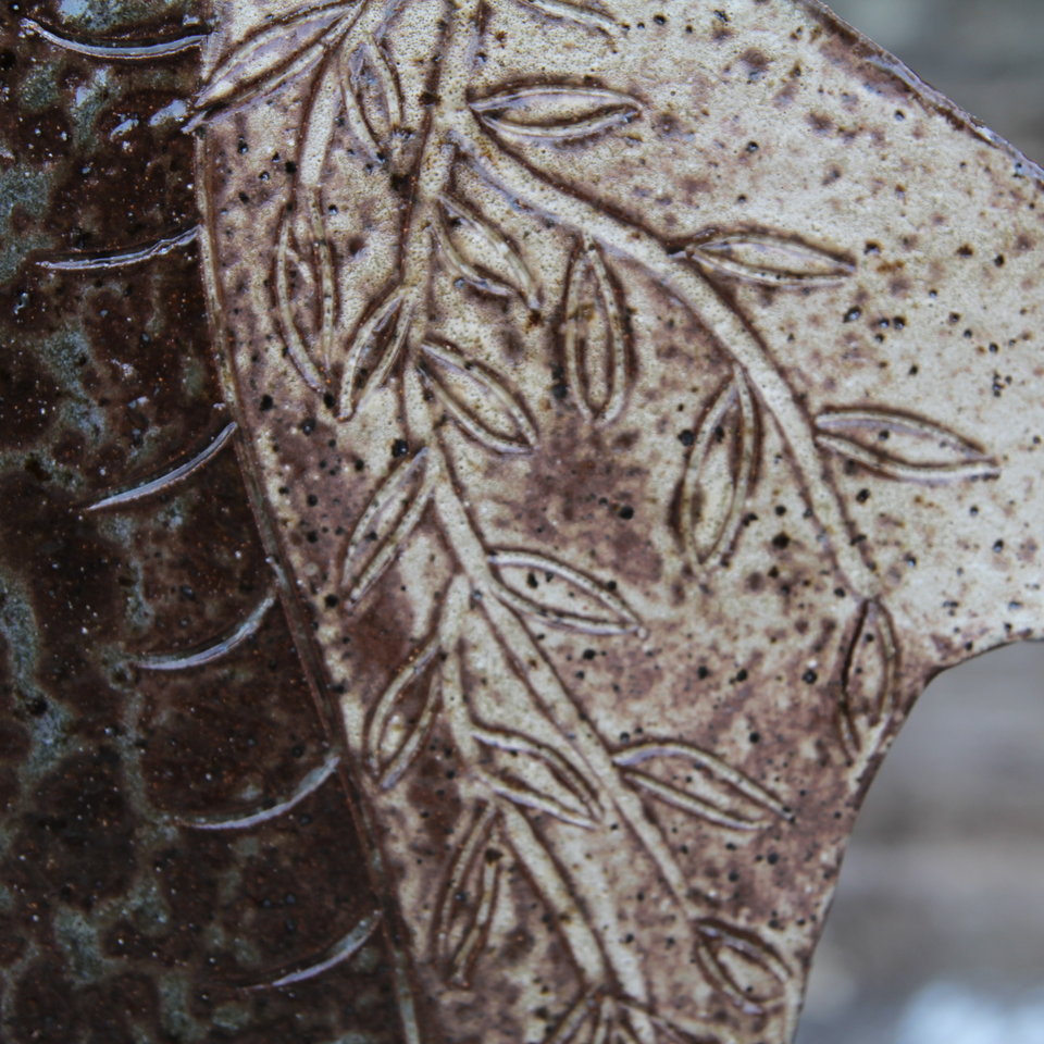 Bird Vase - Cocoa Creme/Blue Skyline
