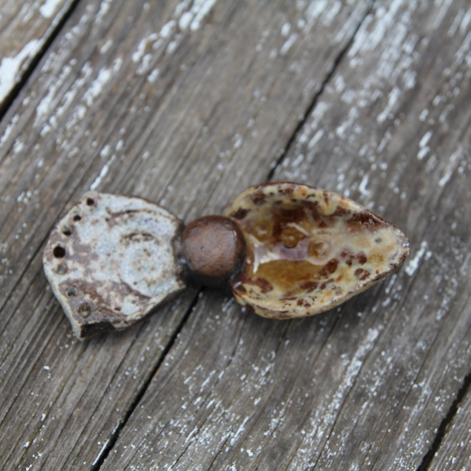  Handmade Stoneware Spoon - Functional Art - Blue Skyline/Faded Sunflower