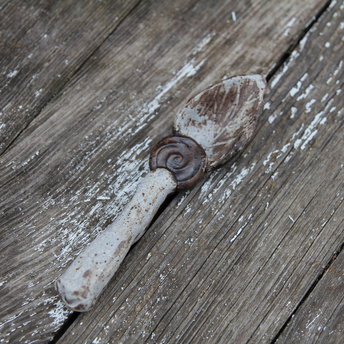  Handmade Stoneware Spoon - Functional Art - Blue Skyline