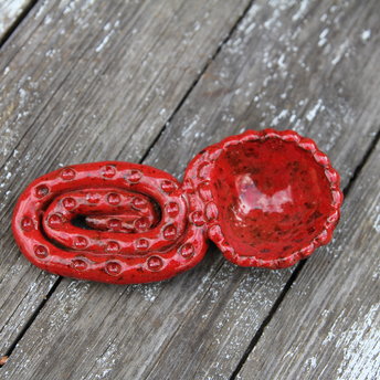  Handmade Stoneware Spoon - Functional Art - Hot Lava